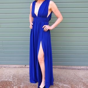 Lulus blue full length formal dress